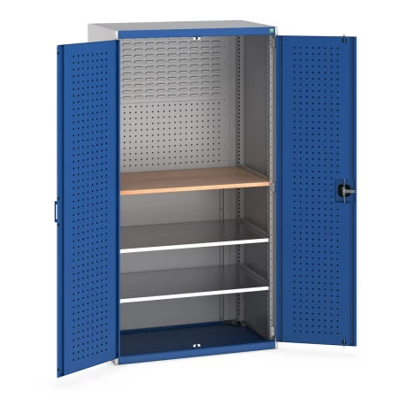 40021163 - Armoire CUBIO SMF-10620-138 - Mini atelier Portes Perfo, 2 Tablettes - LxPxH 1050x650x2000mm - Bleu Gentiane RAL 5010 40021163 - Armoire CUBIO SMF-10620-138 - Mini atelier Portes Perfo, 2 Tablettes - LxPxH 1050x650x2000mm - Bleu Gentiane RAL 5010