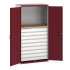 40021204 - Armoire CUBIO SMF-10620-1W - Mini atelier Portes Perfo, 9 Tiroirs - LxPxH 1050x650x2000mm - Rouge Pourpre RAL 3004 40021204 - Armoire CUBIO SMF-10620-1W - Mini atelier Portes Perfo, 9 Tiroirs - LxPxH 1050x650x2000mm - Rouge Pourpre RAL 3004