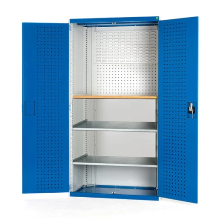 40022090 - Armoire CUBIO SMF-13620 - Mini atelier Portes Perfo, 2 Tablettes - LxPxH 1300x650x2000mm - Bleu Gentiane RAL 5010 40022090 - Armoire CUBIO SMF-13620 - Mini atelier Portes Perfo, 2 Tablettes - LxPxH 1300x650x2000mm - Bleu Gentiane RAL 5010