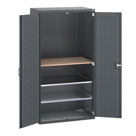 40021163 - Armoire CUBIO SMF-10620-138 - Mini atelier Portes Perfo, 2 Tablettes - LxPxH 1050x650x2000mm - Full Gris Anthracite RAL 7016 40021163 - Armoire CUBIO SMF-10620-138 - Mini atelier Portes Perfo, 2 Tablettes - LxPxH 1050x650x2000mm - Full Gris Anthracite RAL 7016