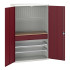 16926592 - VERSO Armoire mini atelier - 2 Tablettes, 1 Tiroir, 1 habillage, 1 plateau - LxPxH 1300x550x2000mm - Rouge Pourpre RAL 3004 16926592 - VERSO Armoire mini atelier - 2 Tablettes, 1 Tiroir, 1 habillage, 1 plateau - LxPxH 1300x550x2000mm - Rouge Pourpre RAL 3004