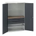 16926594 - VERSO Armoire mini atelier - 1 Tablettes, 3 Tiroirs, 1 habillage, 1 plateau - LxPxH 1300x550x2000mm - Gris Anthracite RAL 7016 16926594 - VERSO Armoire mini atelier - 1 Tablettes, 3 Tiroirs, 1 habillage, 1 plateau - LxPxH 1300x550x2000mm - Gris Anthracite RAL 7016