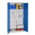 Armoire Haute Equipée - 33 Tiroirs, 10 Etagères - LxPxH 1000x500x1950 mm - Caisson et Ossature Gris Clair RAL 7035 - Façade Bleu Industrie 5015 Armoire Haute Equipée - 33 Tiroirs, 10 Etagères - LxPxH 1000x500x1950 mm - Caisson et Ossature Gris Clair RAL 7035 - Façade Bleu Industrie 5015