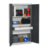 Armoire Haute Equipée - 14 Tiroirs, 6 Etagères - LxPxH 1000x500x1950 mm - Caisson et Ossature Gris Clair RAL 7035 - Façade Gris Anthracite RAL 7016 Armoire Haute Equipée - 14 Tiroirs, 6 Etagères - LxPxH 1000x500x1950 mm - Caisson et Ossature Gris Clair RAL 7035 - Façade Gris Anthracite RAL 7016
