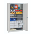 Armoire Haute Equipée - 12 Tiroirs, 8 Etagères - LxPxH 1000x500x1950 mm - Caisson et Ossature Gris Clair RAL 7035 - Façade Gris Clair RAL 7035 Armoire Haute Equipée - 12 Tiroirs, 8 Etagères - LxPxH 1000x500x1950 mm - Caisson et Ossature Gris Clair RAL 7035 - Façade Gris Clair RAL 7035