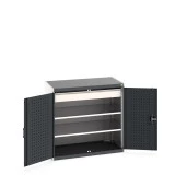 40021201 - Armoire CUBIO SMF-10610-1 - Avec Portes Perfo, 2 Tablettes, 1 Tiroir - LxPxH 1050x650x1000mm - Gris Anthracite RAL 7016 40021201 - Armoire CUBIO SMF-10610-1 - Avec Portes Perfo, 2 Tablettes, 1 Tiroir - LxPxH 1050x650x1000mm - Gris Anthracite RAL 7016