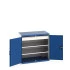 40021201 - Armoire CUBIO SMF-10610-1 - Avec Portes Perfo, 2 Tablettes, 1 Tiroir - LxPxH 1050x650x1000mm - Bleu Gentiane RAL 5010 40021201 - Armoire CUBIO SMF-10610-1 - Avec Portes Perfo, 2 Tablettes, 1 Tiroir - LxPxH 1050x650x1000mm - Bleu Gentiane RAL 5010