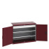 40022083 - Armoire CUBIO SMF-13610 - Avec Portes Perfo, 2 Tablettes, 1 Tiroir - LxPxH 1300x650x1000mm - Rouge Pourpre RAL 3004 40022083 - Armoire CUBIO SMF-13610 - Avec Portes Perfo, 2 Tablettes, 1 Tiroir - LxPxH 1300x650x1000mm - Rouge Pourpre RAL 3004