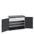 40022084 - Armoire CUBIO SMF-13610 - Avec Portes Perfo, 2 Tablettes, 2 Tiroirs - LxPxH 1300x650x1000mm - Gris Anthracite RAL 7016 40022084 - Armoire CUBIO SMF-13610 - Avec Portes Perfo, 2 Tablettes, 2 Tiroirs - LxPxH 1300x650x1000mm - Gris Anthracite RAL 7016