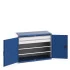 40022084 - Armoire CUBIO SMF-13610 - Avec Portes Perfo, 2 Tablettes, 2 Tiroirs - LxPxH 1300x650x1000mm - Bleu Gentiane RAL 5010 40022084 - Armoire CUBIO SMF-13610 - Avec Portes Perfo, 2 Tablettes, 2 Tiroirs - LxPxH 1300x650x1000mm - Bleu Gentiane RAL 5010