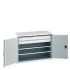 40022084 - Armoire CUBIO SMF-13610 - Avec Portes Perfo, 2 Tablettes, 2 Tiroirs - LxPxH 1300x650x1000mm - Gris Clair RAL 7035 40022084 - Armoire CUBIO SMF-13610 - Avec Portes Perfo, 2 Tablettes, 2 Tiroirs - LxPxH 1300x650x1000mm - Gris Clair RAL 7035