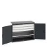 40022085 - Armoire CUBIO SMF-13610 - Avec Portes Perfo, 1 Tablette, 3 Tiroirs - LxPxH 1300x650x1000mm - Gris Anthracite RAL 7016 40022085 - Armoire CUBIO SMF-13610 - Avec Portes Perfo, 1 Tablette, 3 Tiroirs - LxPxH 1300x650x1000mm - Gris Anthracite RAL 7016