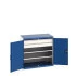40021202 - Armoire CUBIO SMF-10610-2S - Avec Portes Perfo, 2 Tablettes, 2 Tiroirs - LxPxH 1050x650x1000mm - Bleu Gentiane RAL 5010 40021202 - Armoire CUBIO SMF-10610-2S - Avec Portes Perfo, 2 Tablettes, 2 Tiroirs - LxPxH 1050x650x1000mm - Bleu Gentiane RAL 5010