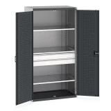 40021169 - CUBIO Armoire SMF-10620-135 - Avec 2 Tiroirs, 3 Tablettes - LxPxH 1050x650x2000mm - Gris Anthracite RAL 7016 40021169 - CUBIO Armoire SMF-10620-135 - Avec 2 Tiroirs, 3 Tablettes - LxPxH 1050x650x2000mm - Gris Anthracite RAL 7016