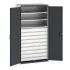 40021114 - Armoire CUBIO SMF-10620-115 - Portes Perfo, 9 Tiroirs, 3 Tablettes - LxPxH 1050x650x2000mm - Gris Anthracite RAL 7016 40021114 - Armoire CUBIO SMF-10620-115 - Portes Perfo, 9 Tiroirs, 3 Tablettes - LxPxH 1050x650x2000mm - Gris Anthracite RAL 7016
