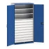 40021114 - Armoire CUBIO SMF-10620-115 - Portes Perfo, 9 Tiroirs, 3 Tablettes - LxPxH 1050x650x2000mm - Bleu Gentiane RAL 5010 40021114 - Armoire CUBIO SMF-10620-115 - Portes Perfo, 9 Tiroirs, 3 Tablettes - LxPxH 1050x650x2000mm - Bleu Gentiane RAL 5010