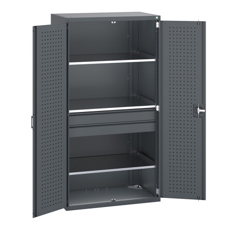 40021169 - CUBIO Armoire SMF-10620-135 - Avec 2 Tiroirs, 3 Tablettes - LxPxH 1050x650x2000mm - Full Gris Anthracite RAL 7016 40021169 - CUBIO Armoire SMF-10620-135 - Avec 2 Tiroirs, 3 Tablettes - LxPxH 1050x650x2000mm - Full Gris Anthracite RAL 7016