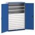 40022089 - CUBIO Armoire SMF-13620 - Avec 9 Tiroirs, 3 Tablettes - LxPxH 1300x650x2000mm - Bleu Gentiane RAL 5010 40022089 - CUBIO Armoire SMF-13620 - Avec 9 Tiroirs, 3 Tablettes - LxPxH 1300x650x2000mm - Bleu Gentiane RAL 5010