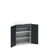 16926452 - VERSO Armoire Polyvalente - Avec 2 Tablettes, 1 Tiroir - LxPxH 800x550x1000mm - Gris Anthracite RAL 7016 16926452 - VERSO Armoire Polyvalente - Avec 2 Tablettes, 1 Tiroir - LxPxH 800x550x1000mm - Gris Anthracite RAL 7016