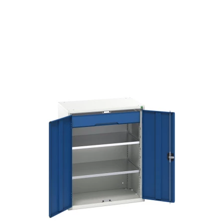 16926452 - VERSO Armoire Polyvalente - Avec 2 Tablettes, 1 Tiroir - LxPxH 800x550x1000mm - Bleu Gentiane RAL 5010 16926452 - VERSO Armoire Polyvalente - Avec 2 Tablettes, 1 Tiroir - LxPxH 800x550x1000mm - Bleu Gentiane RAL 5010