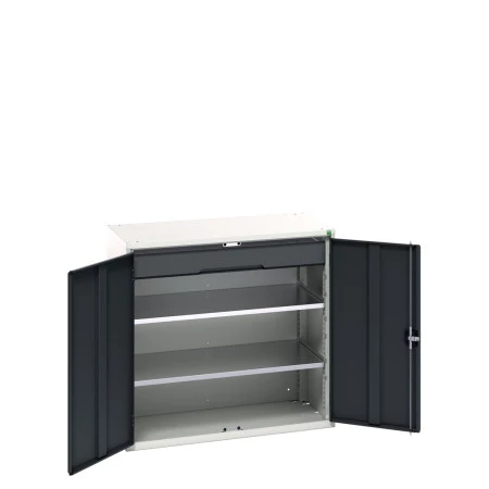 16926552 - VERSO Armoire Polyvalente - Avec 2 Tablettes, 1 Tiroir - LxPxH 1050x550x1000mm - Gris Anthracite RAL 7016 16926552 - VERSO Armoire Polyvalente - Avec 2 Tablettes, 1 Tiroir - LxPxH 1050x550x1000mm - Gris Anthracite RAL 7016