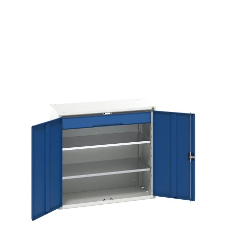 16926552 - VERSO Armoire Polyvalente - Avec 2 Tablettes, 1 Tiroir - LxPxH 1050x550x1000mm - Bleu Gentiane RAL 5010 16926552 - VERSO Armoire Polyvalente - Avec 2 Tablettes, 1 Tiroir - LxPxH 1050x550x1000mm - Bleu Gentiane RAL 5010