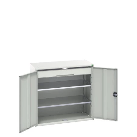 16926552 - VERSO Armoire Polyvalente - Avec 2 Tablettes, 1 Tiroir - LxPxH 1050x550x1000mm - Gris Clair RAL 7035 16926552 - VERSO Armoire Polyvalente - Avec 2 Tablettes, 1 Tiroir - LxPxH 1050x550x1000mm - Gris Clair RAL 7035
