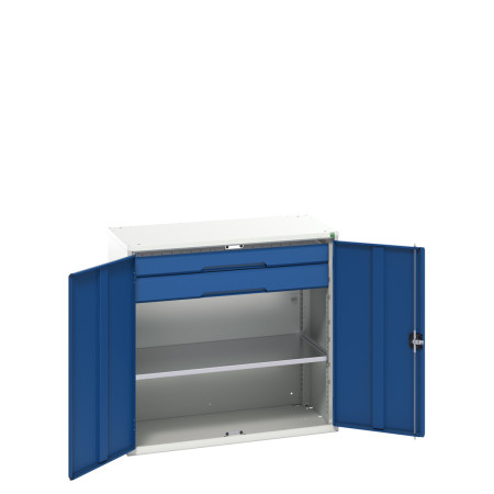 16926553 - VERSO Armoire Polyvalente - Avec 1 Tablette, 2 Tiroirs - LxPxH 1050x550x1000mm - Bleu Gentiane RAL 5010 16926553 - VERSO Armoire Polyvalente - Avec 1 Tablette, 2 Tiroirs - LxPxH 1050x550x1000mm - Bleu Gentiane RAL 5010