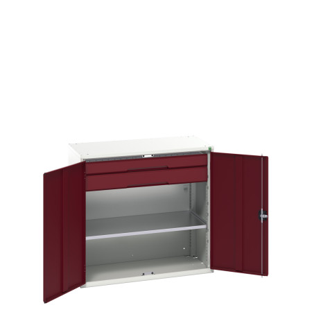 16926553 - VERSO Armoire Polyvalente - Avec 1 Tablette, 2 Tiroirs - LxPxH 1050x550x1000mm - Rouge Pourpre RAL 3004 16926553 - VERSO Armoire Polyvalente - Avec 1 Tablette, 2 Tiroirs - LxPxH 1050x550x1000mm - Rouge Pourpre RAL 3004