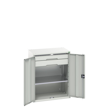 16926453 - VERSO Armoire Polyvalente - Avec 1 Tablette, 2 Tiroirs - LxPxH 800x550x1000mm - Gris Clair RAL 7035 16926453 - VERSO Armoire Polyvalente - Avec 1 Tablette, 2 Tiroirs - LxPxH 800x550x1000mm - Gris Clair RAL 7035