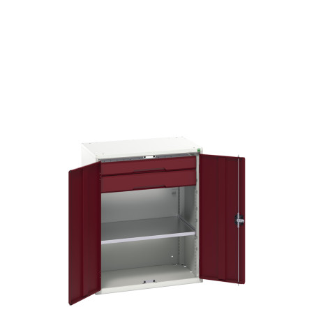 16926453 - VERSO Armoire Polyvalente - Avec 1 Tablette, 2 Tiroirs - LxPxH 800x550x1000mm - Rouge Pourpre RAL 3004 16926453 - VERSO Armoire Polyvalente - Avec 1 Tablette, 2 Tiroirs - LxPxH 800x550x1000mm - Rouge Pourpre RAL 3004