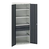 16926455 - VERSO Armoire Polyvalente - Avec 4 Tablettes, 2 Tiroirs - LxPxH 800x550x2000mm - Gris Anthracite RAL 7016 16926455 - VERSO Armoire Polyvalente - Avec 4 Tablettes, 2 Tiroirs - LxPxH 800x550x2000mm - Gris Anthracite RAL 7016