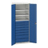 16926458 - VERSO Armoire Polyvalente - Avec 3 Tablettes, 8 Tiroirs - LxPxH 800x550x2000mm - Bleu Gentiane RAL 5010 16926458 - VERSO Armoire Polyvalente - Avec 3 Tablettes, 8 Tiroirs - LxPxH 800x550x2000mm - Bleu Gentiane RAL 5010