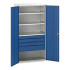 16926576 - VERSO Armoire Polyvalente - Avec 3 Tablettes, 4 Tiroirs - LxPxH 1050x550x2000mm - Bleu Gentiane RAL 5010 16926576 - VERSO Armoire Polyvalente - Avec 3 Tablettes, 4 Tiroirs - LxPxH 1050x550x2000mm - Bleu Gentiane RAL 5010