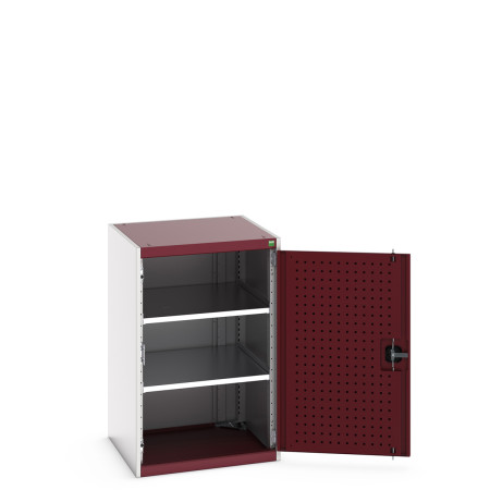 40019121 - Armoire CUBIO SMF-6610-11 - Avec Portes Perfo et 2 Tablettes - LxPxH 650x650x1000mm - Rouge Pourpre RAL 3004 40019121 - Armoire CUBIO SMF-6610-11 - Avec Portes Perfo et 2 Tablettes - LxPxH 650x650x1000mm - Rouge Pourpre RAL 3004
