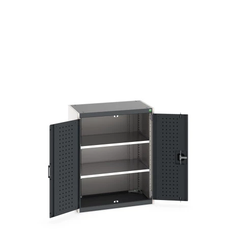 40012078 - Armoire CUBIO SMF-8510-11 - Avec Portes Perfo et 2 Tablettes - LxPxH 800x525x1000mm - Gris Anthracite RAL 7016 40012078 - Armoire CUBIO SMF-8510-11 - Avec Portes Perfo et 2 Tablettes - LxPxH 800x525x1000mm - Gris Anthracite RAL 7016