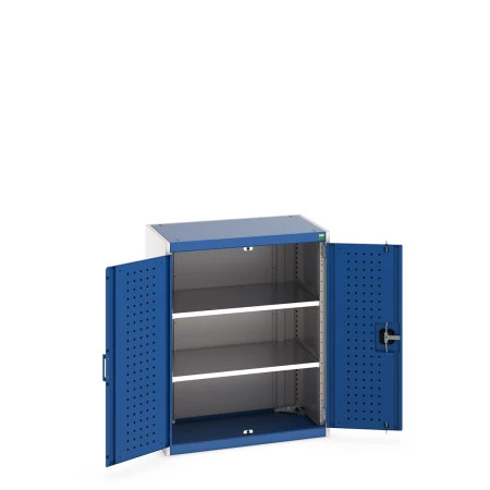 40012078 - Armoire CUBIO SMF-8510-11 - Avec Portes Perfo et 2 Tablettes - LxPxH 800x525x1000mm - Bleu Gentiane RAL 5010 40012078 - Armoire CUBIO SMF-8510-11 - Avec Portes Perfo et 2 Tablettes - LxPxH 800x525x1000mm - Bleu Gentiane RAL 5010
