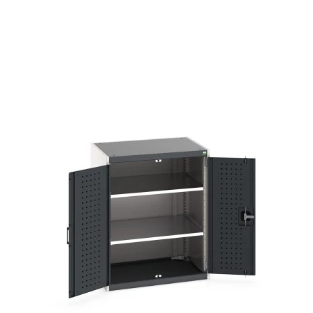 40020111 - Armoire CUBIO SMF-8610-11 - Avec Portes Perfo et 2 Tablettes - LxPxH 800x650x1000mm - Gris Anthracite RAL 7016 40020111 - Armoire CUBIO SMF-8610-11 - Avec Portes Perfo et 2 Tablettes - LxPxH 800x650x1000mm - Gris Anthracite RAL 7016