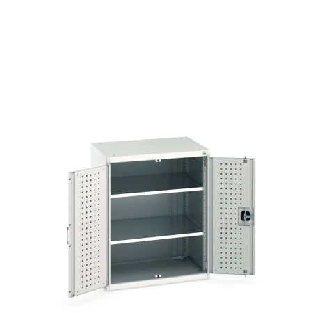 40020111 - Armoire CUBIO SMF-8610-11 - Avec Portes Perfo et 2 Tablettes - LxPxH 800x650x1000mm - Gris Clair RAL 7035 40020111 - Armoire CUBIO SMF-8610-11 - Avec Portes Perfo et 2 Tablettes - LxPxH 800x650x1000mm - Gris Clair RAL 7035
