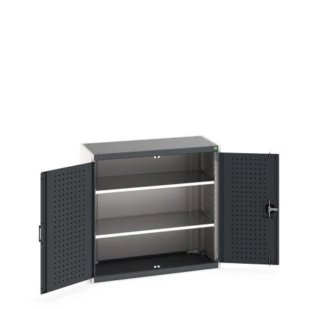 40013047 - Armoire CUBIO SMF-10510-11 - Avec Portes Perfo et 2 Tablettes - LxPxH 1050x525x1000mm - Gris Anthracite RAL 7016 40013047 - Armoire CUBIO SMF-10510-11 - Avec Portes Perfo et 2 Tablettes - LxPxH 1050x525x1000mm - Gris Anthracite RAL 7016