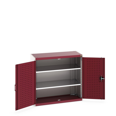 40013047 - Armoire CUBIO SMF-10510-11 - Avec Portes Perfo et 2 Tablettes - LxPxH 1050x525x1000mm - Rouge Pourpre RAL 3004 40013047 - Armoire CUBIO SMF-10510-11 - Avec Portes Perfo et 2 Tablettes - LxPxH 1050x525x1000mm - Rouge Pourpre RAL 3004