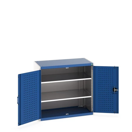 40021095 - Armoire CUBIO SMLF 10610-11 - Avec Portes Perfo et 2 Tablettes - LxPxH 1050x650x1000mm - Bleu Gentiane RAL 5010 40021095 - Armoire CUBIO SMLF 10610-11 - Avec Portes Perfo et 2 Tablettes - LxPxH 1050x650x1000mm - Bleu Gentiane RAL 5010