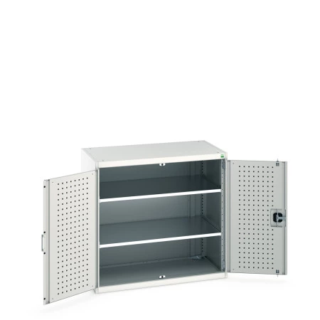 40021095 - Armoire CUBIO SMLF 10610-11 - Avec Portes Perfo et 2 Tablettes - LxPxH 1050x650x1000mm - Gris Clair RAL 7035 40021095 - Armoire CUBIO SMLF 10610-11 - Avec Portes Perfo et 2 Tablettes - LxPxH 1050x650x1000mm - Gris Clair RAL 7035