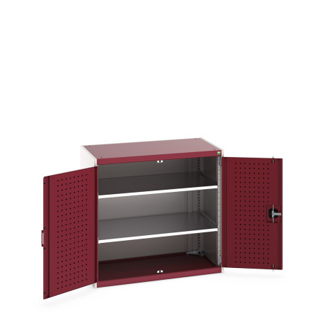 40021095 - Armoire CUBIO SMLF 10610-11 - Avec Portes Perfo et 2 Tablettes - LxPxH 1050x650x1000mm - Rouge Pourpre RAL 3004 40021095 - Armoire CUBIO SMLF 10610-11 - Avec Portes Perfo et 2 Tablettes - LxPxH 1050x650x1000mm - Rouge Pourpre RAL 3004