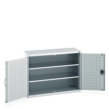 40014047 - Armoire CUBIO SMF-13510-11 - Avec Portes Perfo et 2 Tablettes - LxPxH 1300x525x1000mm - Gris Clair RAL 7035 40014047 - Armoire CUBIO SMF-13510-11 - Avec Portes Perfo et 2 Tablettes - LxPxH 1300x525x1000mm - Gris Clair RAL 7035