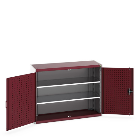 40014047 - Armoire CUBIO SMF-13510-11 - Avec Portes Perfo et 2 Tablettes - LxPxH 1300x525x1000mm - Rouge Pourpre RAL 3004 40014047 - Armoire CUBIO SMF-13510-11 - Avec Portes Perfo et 2 Tablettes - LxPxH 1300x525x1000mm - Rouge Pourpre RAL 3004