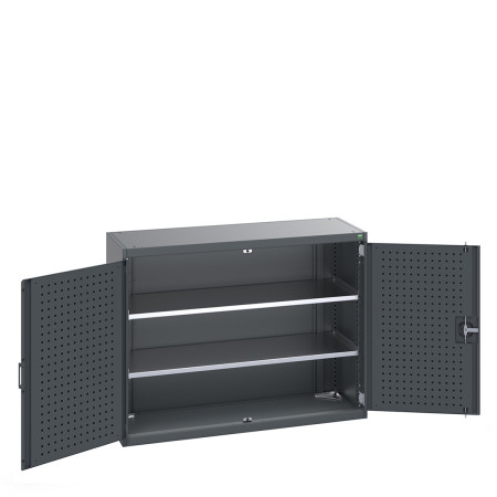 40014047 - Armoire CUBIO SMF-13510-11 - Avec Portes Perfo et 2 Tablettes - LxPxH 1300x525x1000mm - Full Gris Anthracite RAL 7016 40014047 - Armoire CUBIO SMF-13510-11 - Avec Portes Perfo et 2 Tablettes - LxPxH 1300x525x1000mm - Full Gris Anthracite RAL 7016