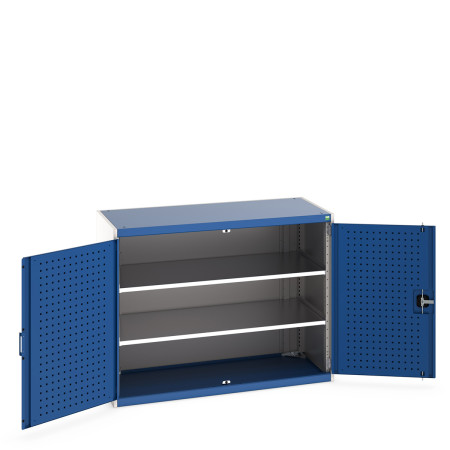 40022047 - Armoire CUBIO SMF-13610-11 - Avec Portes Perfo et 2 Tablettes - LxPxH 1300x650x1000mm - Bleu Gentiane RAL 5010 40022047 - Armoire CUBIO SMF-13610-11 - Avec Portes Perfo et 2 Tablettes - LxPxH 1300x650x1000mm - Bleu Gentiane RAL 5010
