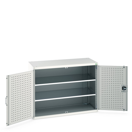 40022047 - Armoire CUBIO SMF-13610-11 - Avec Portes Perfo et 2 Tablettes - LxPxH 1300x650x1000mm - Gris Clair RAL 7035 40022047 - Armoire CUBIO SMF-13610-11 - Avec Portes Perfo et 2 Tablettes - LxPxH 1300x650x1000mm - Gris Clair RAL 7035