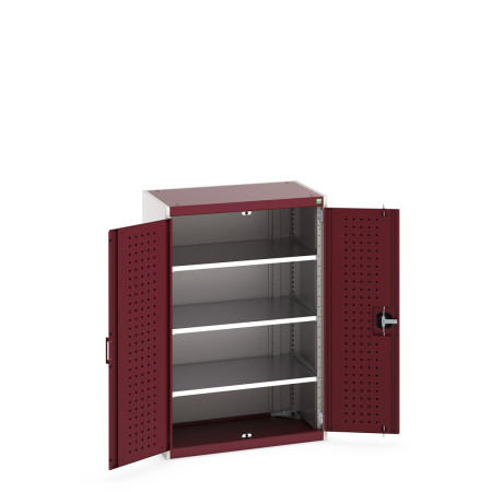 40012079 - Armoire CUBIO SMF-8512-11 - Avec Portes Perfo et 3 Tablettes - LxPxH 800x525x1200mm - Rouge Pourpre RAL 3004 40012079 - Armoire CUBIO SMF-8512-11 - Avec Portes Perfo et 3 Tablettes - LxPxH 800x525x1200mm - Rouge Pourpre RAL 3004